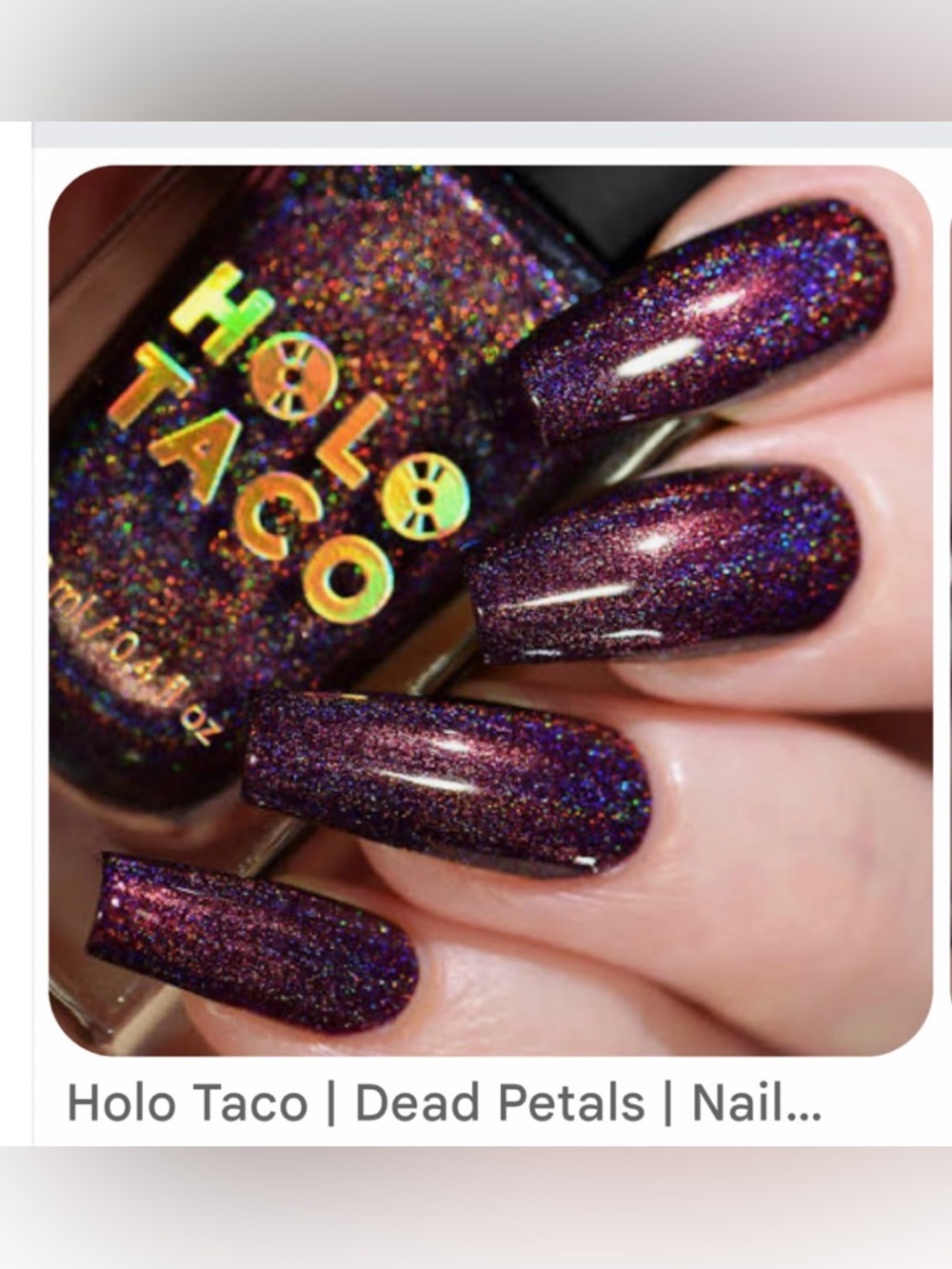 Holo Taco Dead Petals Purple Holographic Nail Polish 12mL